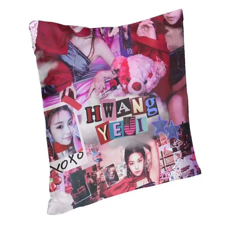 ITZYS Yeji Kpop Star Girl Group Square Pillow Cover Home Decor Cushions Throw Pillow for Car Double-sided Printing