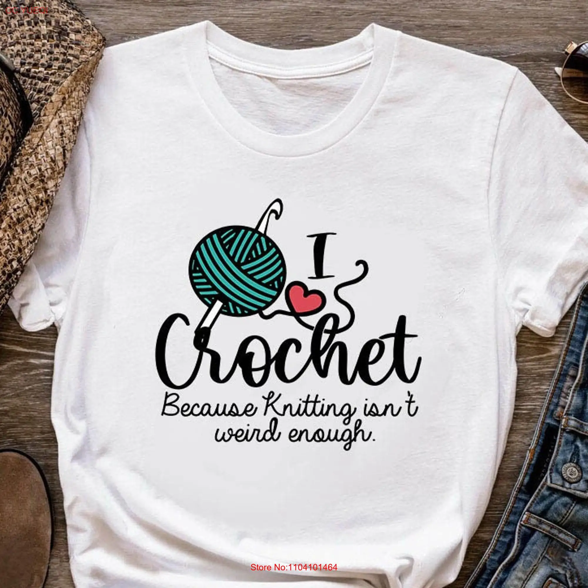 

Футболка CrocheT «Я люблю, потому что вязание не странная» Idea Lover CO266WM01 с длинными или короткими рукавами