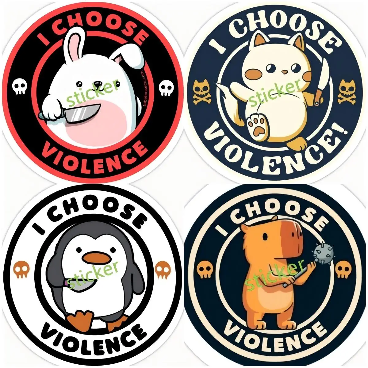 

I Choose Violence Waterproof Decals Suitcase Laptop Truck Auto Motorcycle Accessories Car Styling