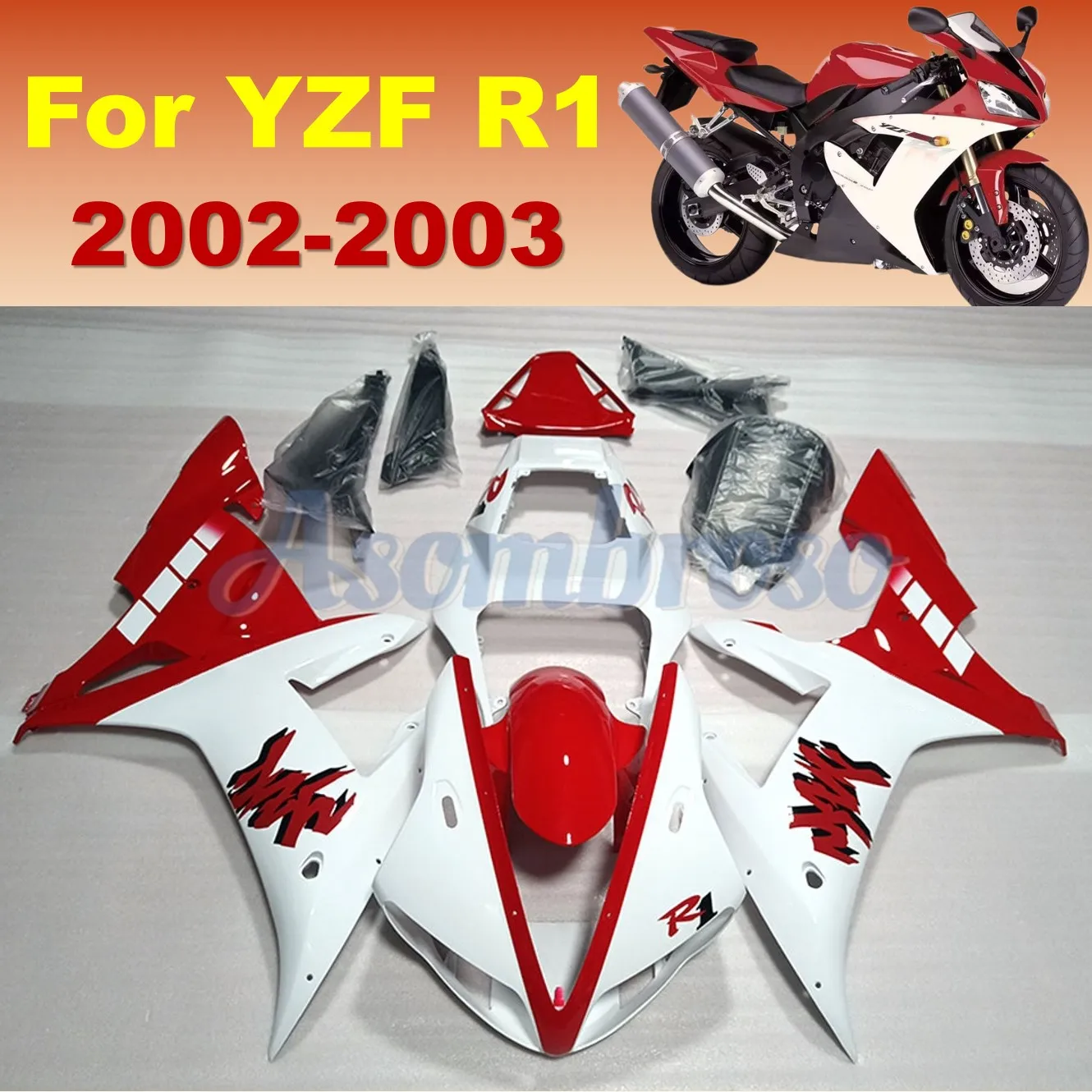 

Motocycle Full Fairings kit Fit For Yamaha YZFR1 2002 2003 YZF R1 02 03 ABS Plastic Fairing