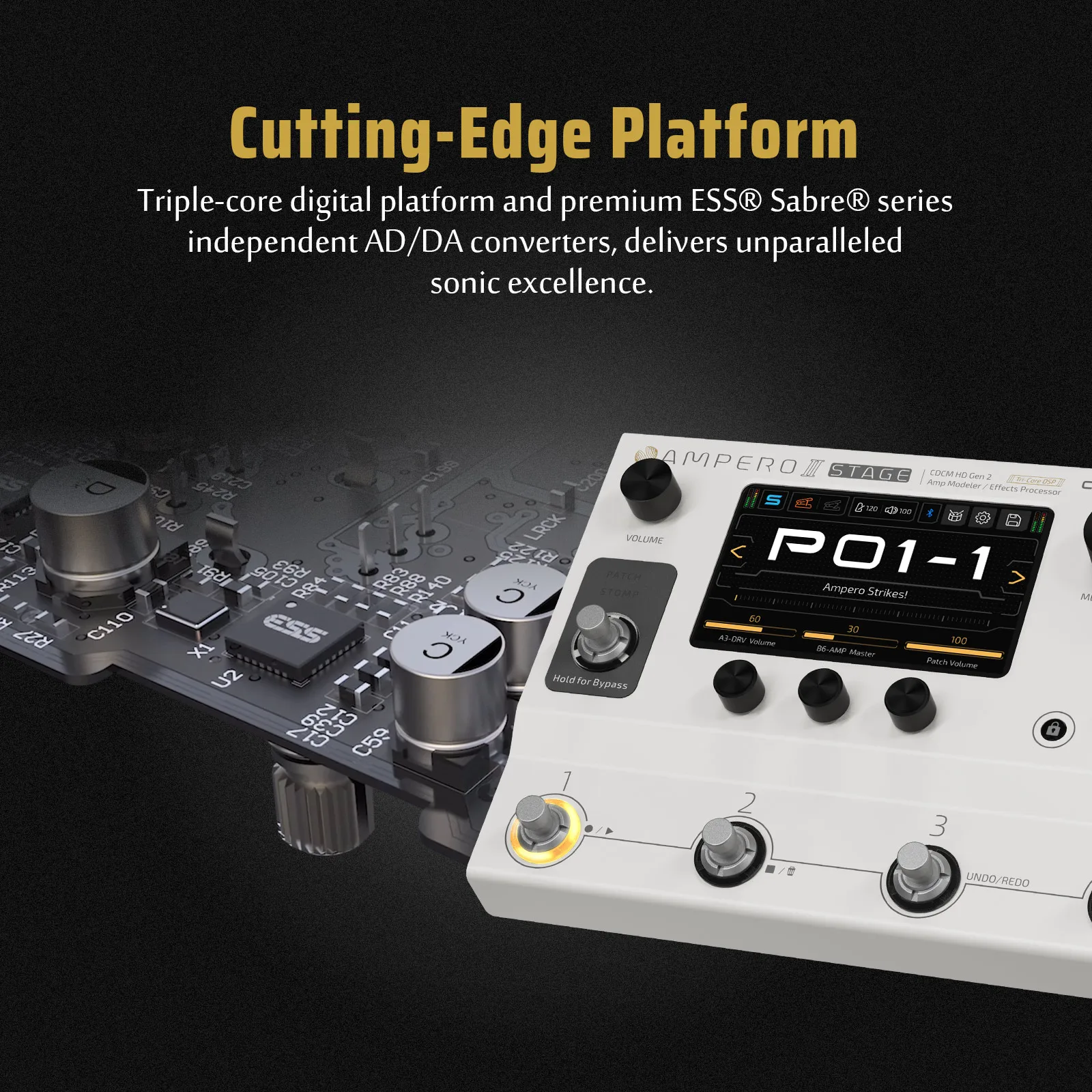HOTONE Ampero II Stage Touch Screen Chitarra Basso Amp Modellazione Armadi IR Simulazione Pedale multieffetto Catene a doppio effetto Regali