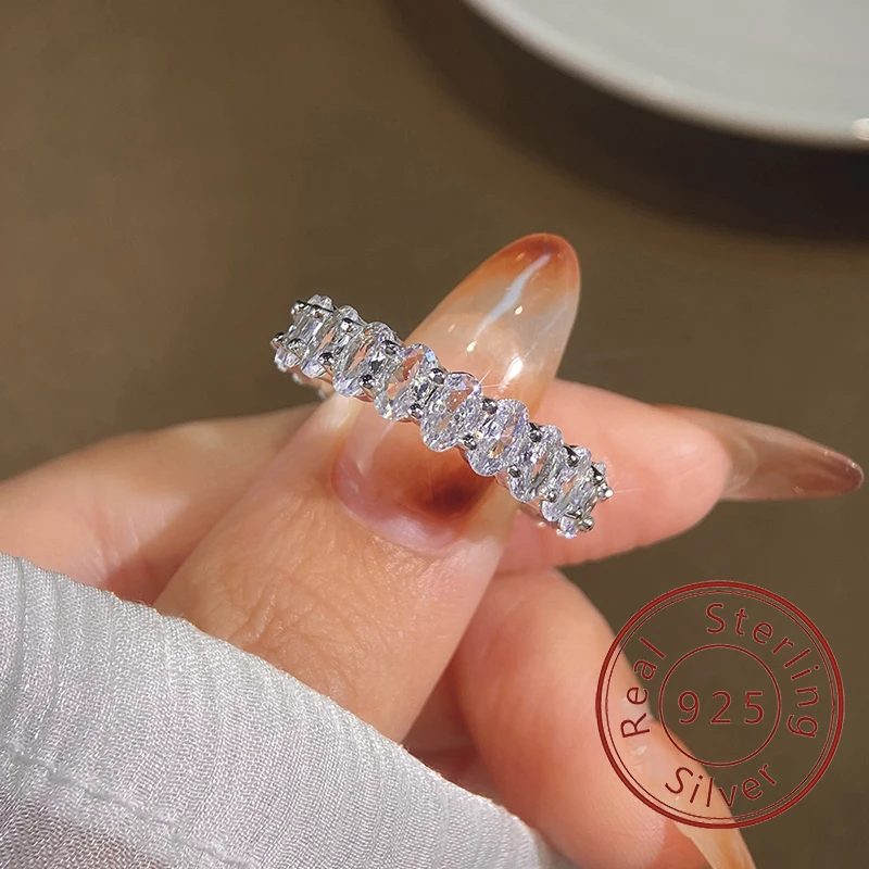 925 Sterling Silver Original Zircon Oval Fashion Ring for Women Gift Engagement Wedding Luxury High Quality Fine Jewelry