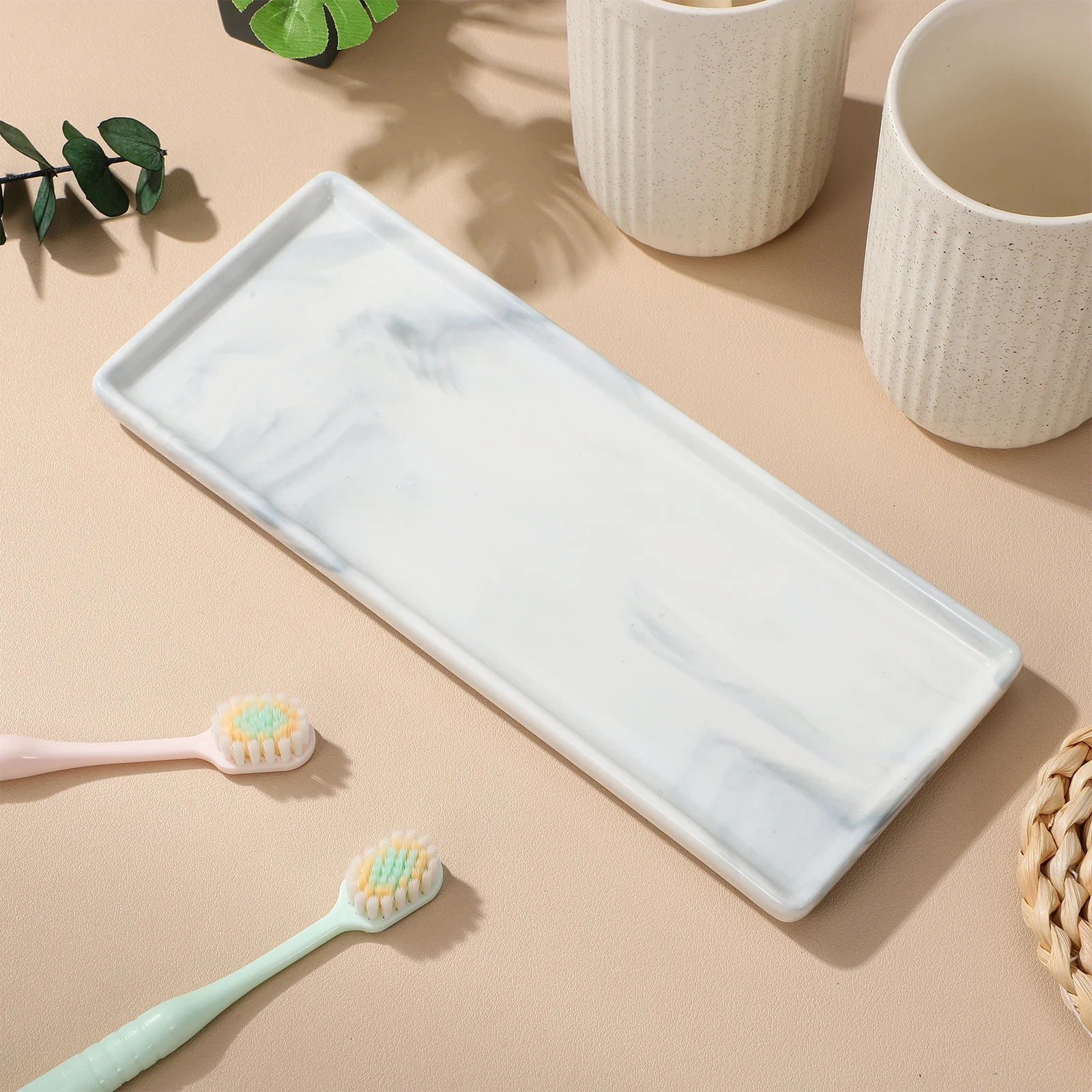 

Ceramic Tray Modern Minimalist Design for Cosmetics Holder Makeup Organizer Vanity Table Decor Trays Home Room Aesthetic