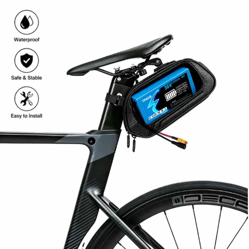 36V 10Ah 15Ah Triangle Ebike Lithium Battery Smart BMS Rechargeable Battery Pack with Storage Bag & Charger