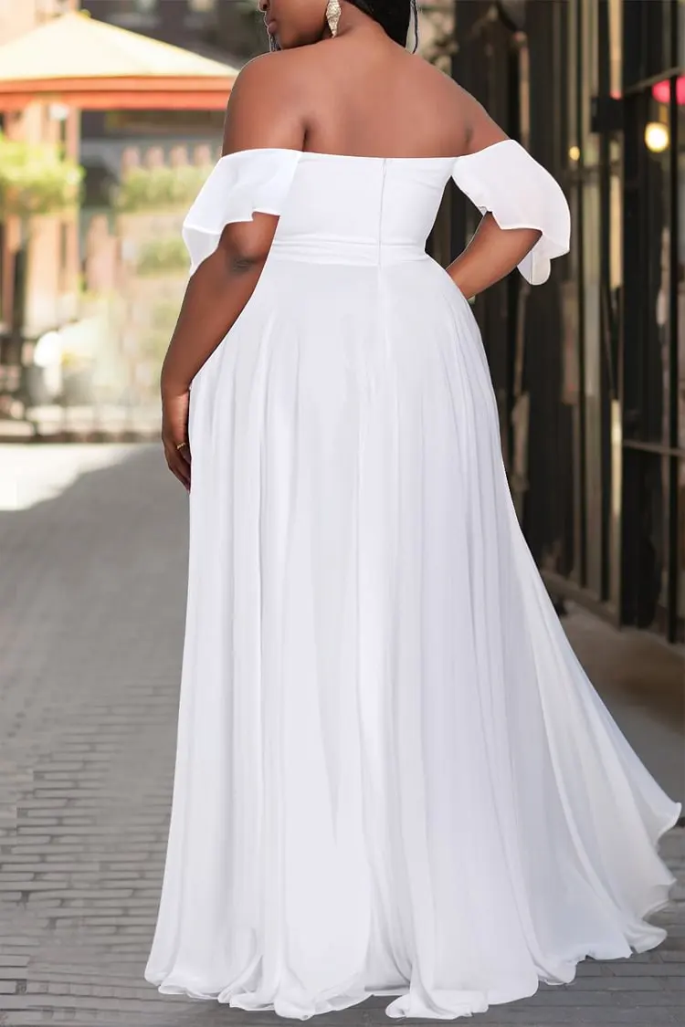 Chiffon Zwangere Trouwjurk Eenvoudige Off Shoulder Met Riem Hoge Taille Strandbruid Jurken Vrouwen Bruidsjurk Op Maat Gemaakt