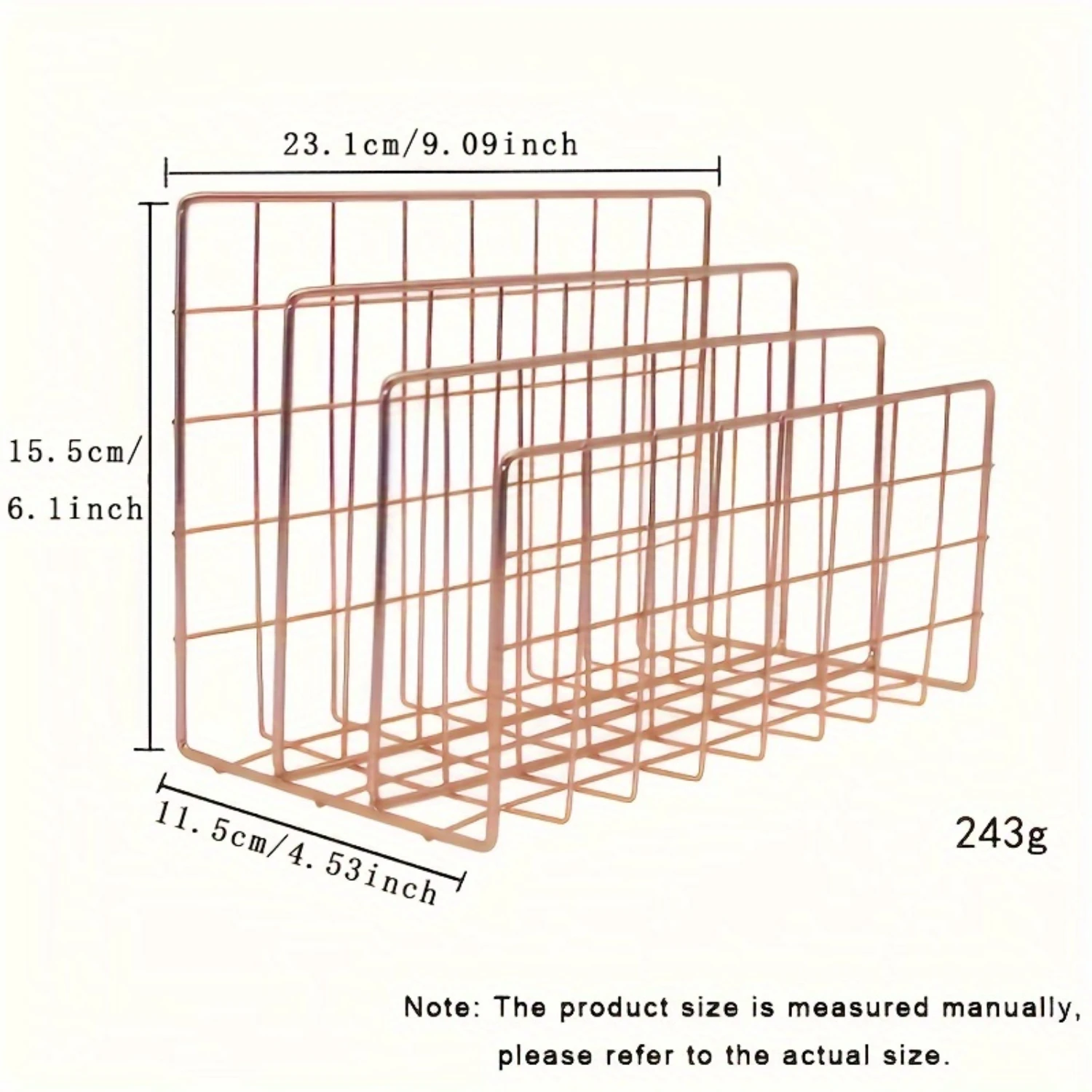 Three-grid Book Standing Metal Iron Craft Desktop Bookshelf Multi-functional Magazine Book File  Rack