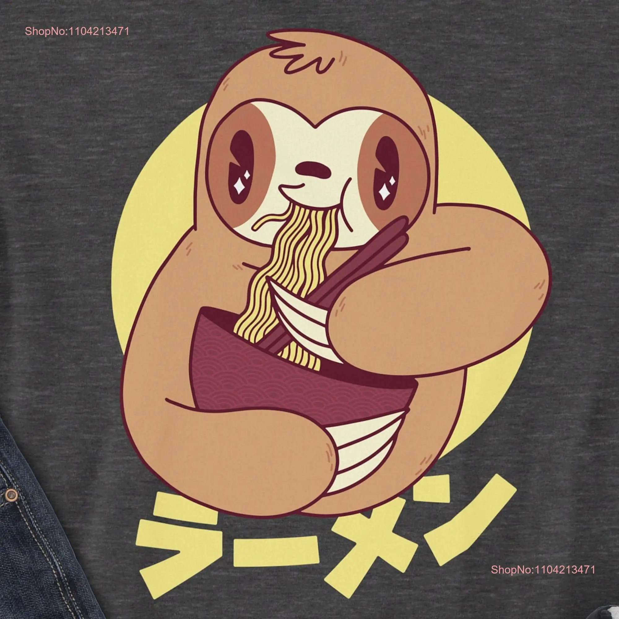 Kawaii Clothing Aesthetic Japanese Fashion Inspired T Shirt Manga Streetwear Ramen Sloth long or short sleeves