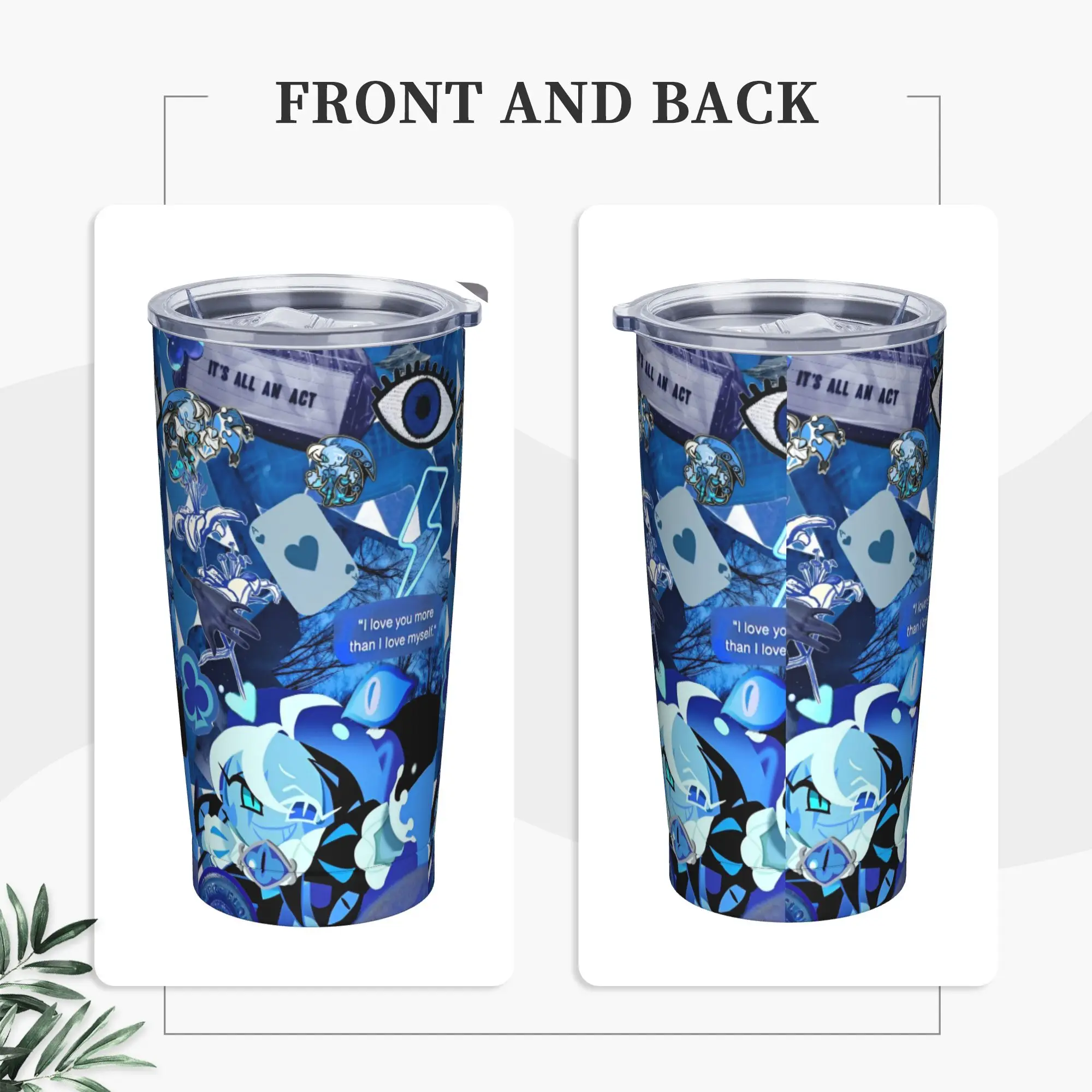 Shadow Run Kingdom Milk Cookies Tumbler Vacuum Insulated Anime Coffee Cups with Lid Straw Smoothie Tea Mugs Spill Proof, 20oz