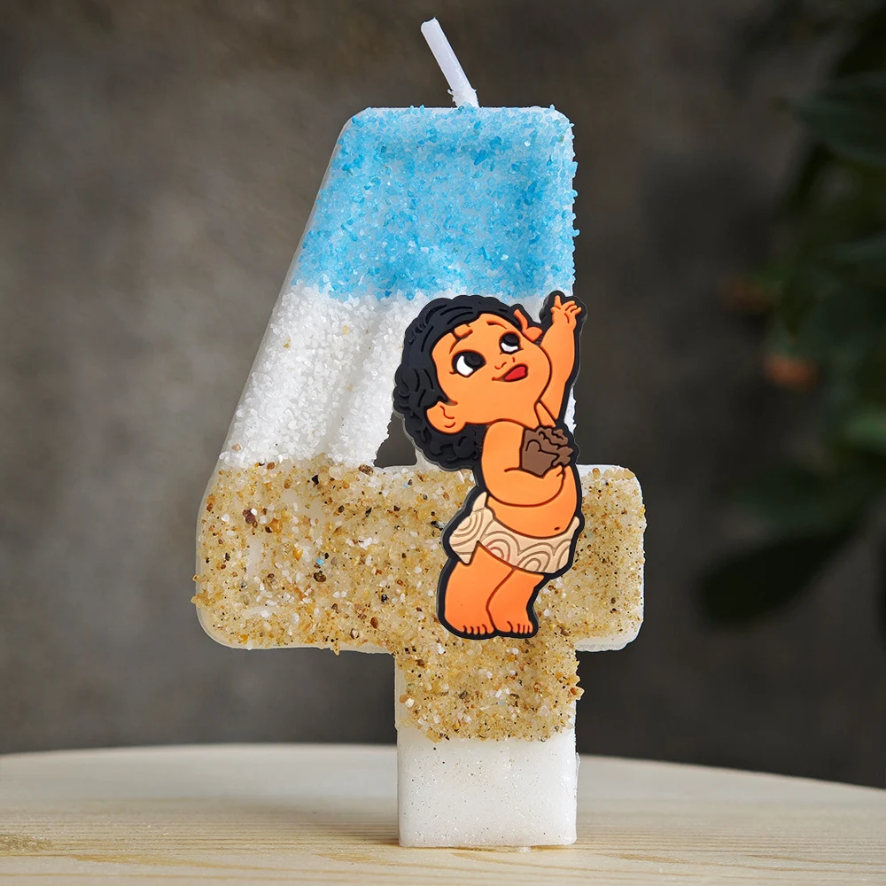 Cute Moana Candle Number 0-9 Birthday Cake Candle Decoration Moana Birthday Party Cake Topper Baby Shower Decoration Gift - view 5