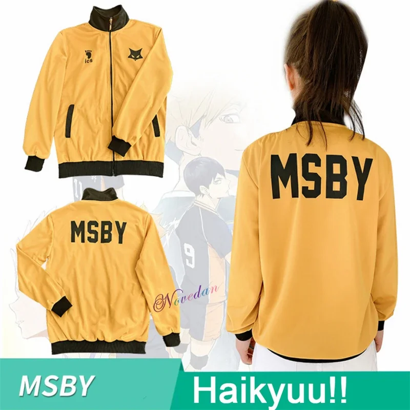 Veste de baseball à col montant pour hommes et femmes, vestes Hip Hop, impression 3D, anime MSBY Team, Haikyu, automne, hiver