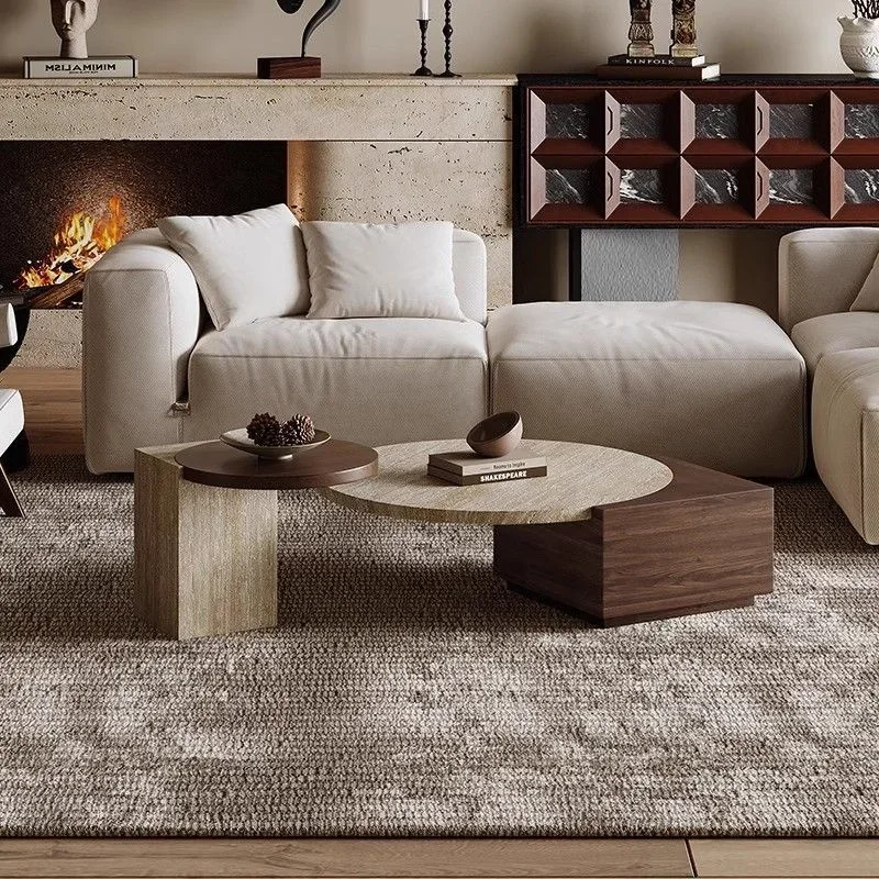 

Modern combination living room round top coffee table