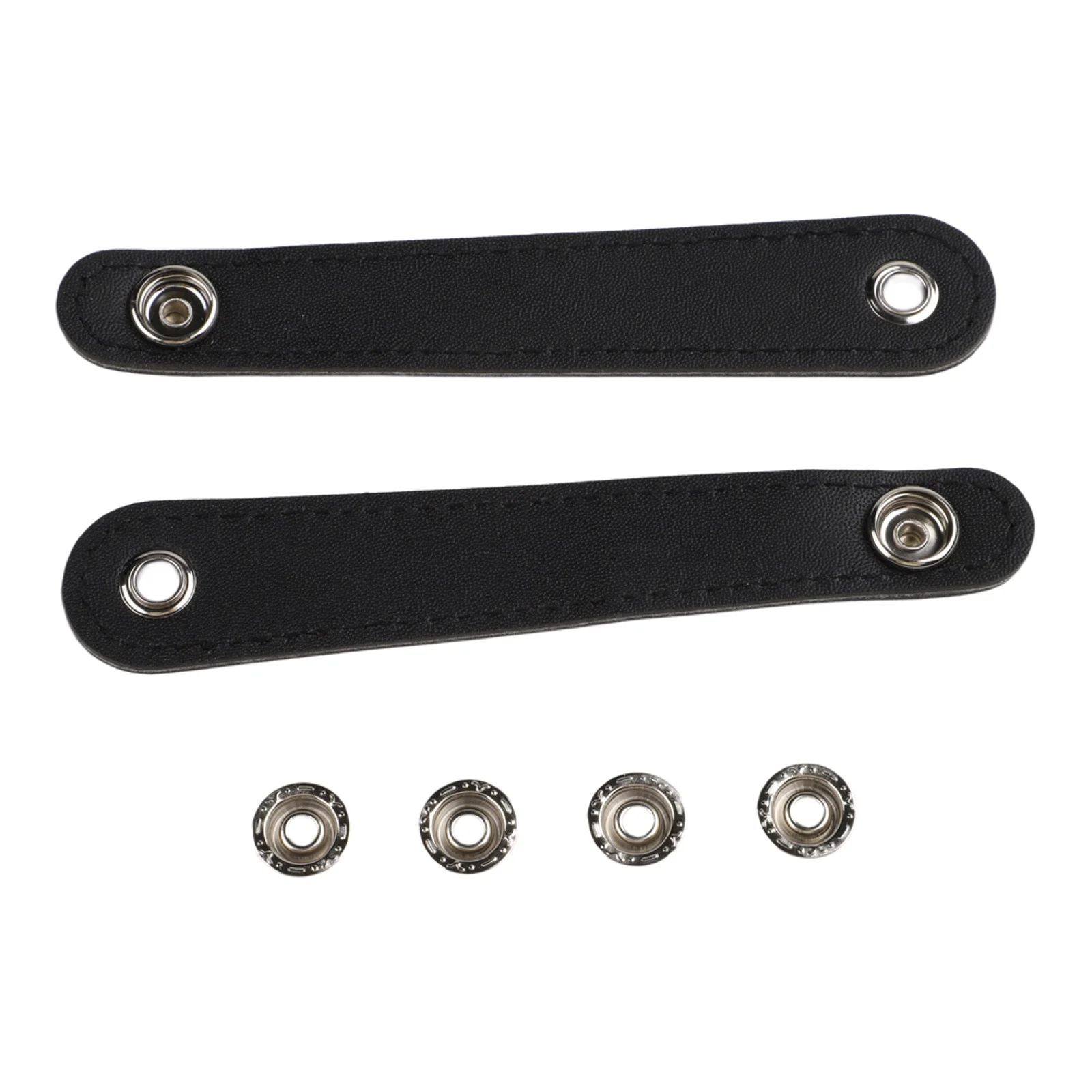 Accordion shoulder strap bellows buckle pair in PU leather for bass accordion parts replacement with fixing clips