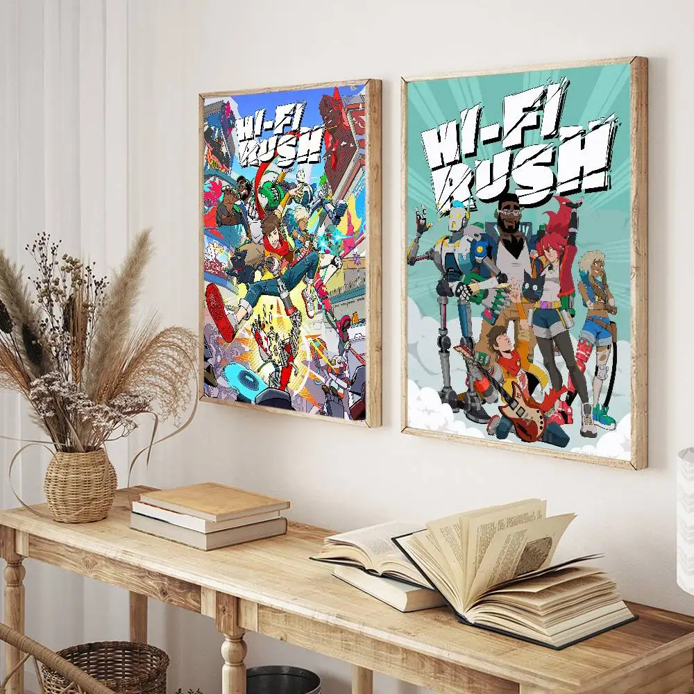 لوحات زخرفية لملصق Hi-Fi RUSH مناسبة لغرف المعيشة وغرف النوم والمكاتب والحانات