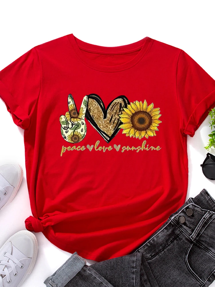 レディース コットン Tシャツ ルーズフィット 半袖 ラウンドネック プリント ストリート スタイル 夏 薄手 カジュアル 快適 トップス