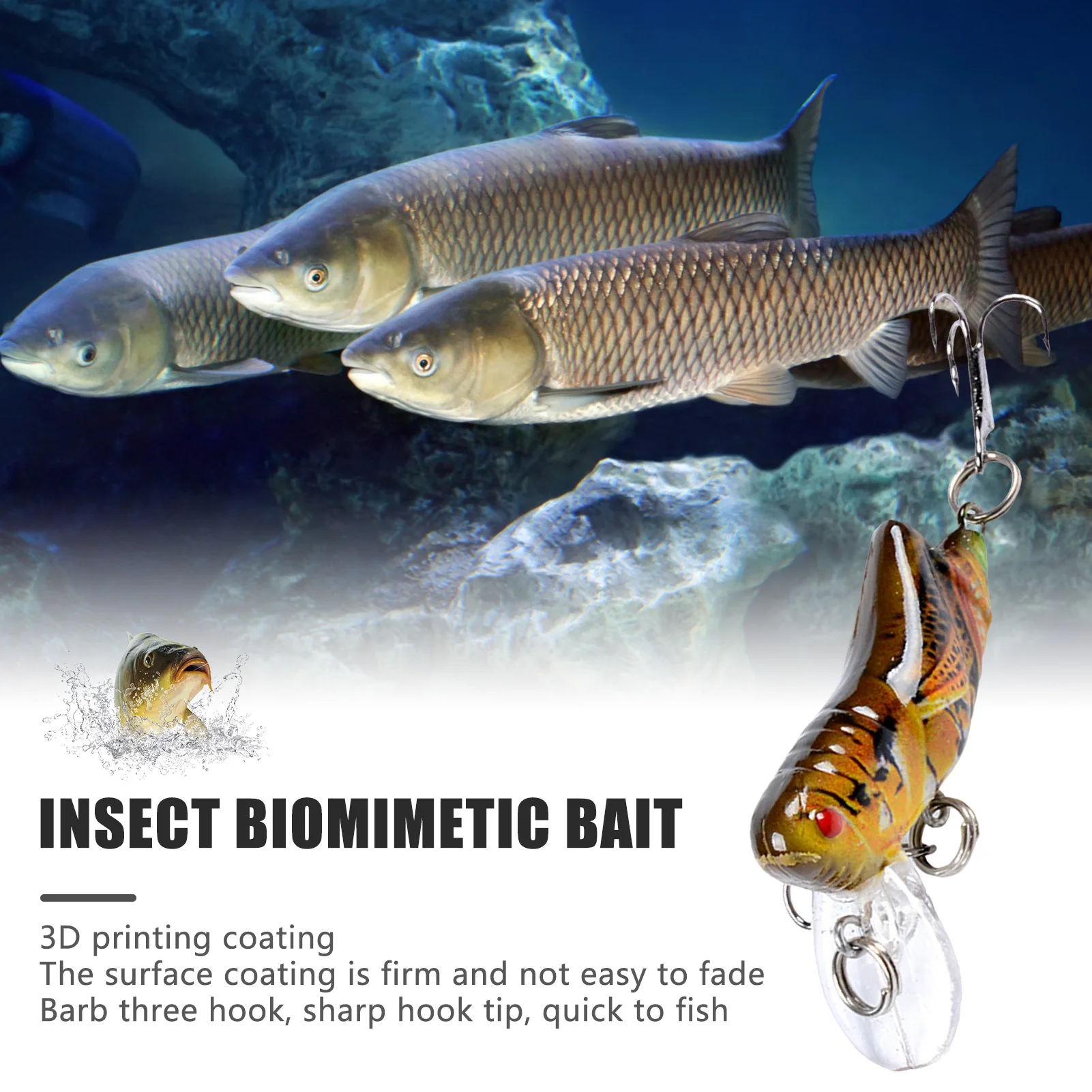 Simulated Insect Fish Lures Portable Artificial Realistic Fake Bait Plastic Hard Fishing Lures For Bream Sea Bass Trout Chubs