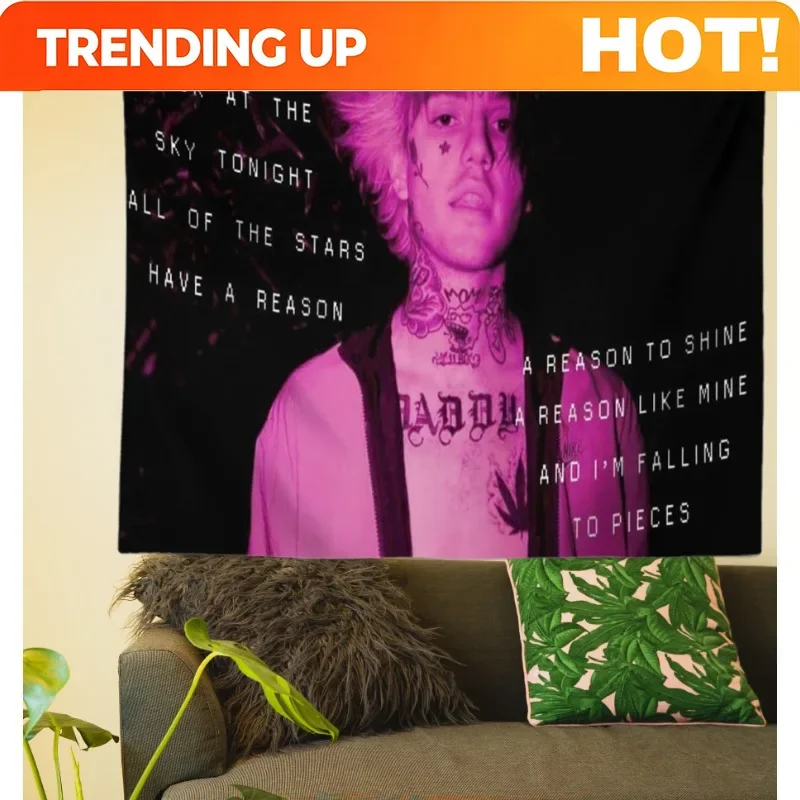 Customization 1 Stk. Obainpu Lil Peep Flagge Sternenhimmel Einkaufstext Sternenhimmel Hintergrund Wandbehang Raumdekoration Mit