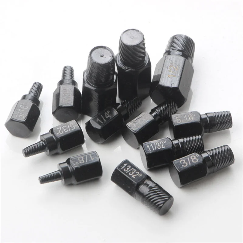 AB15-13Pcs Screw Extractor Kit Damaged Screw Remover Set Easy Out Drill Bits Broken Bolt Stud Remover Screw Extractor Set