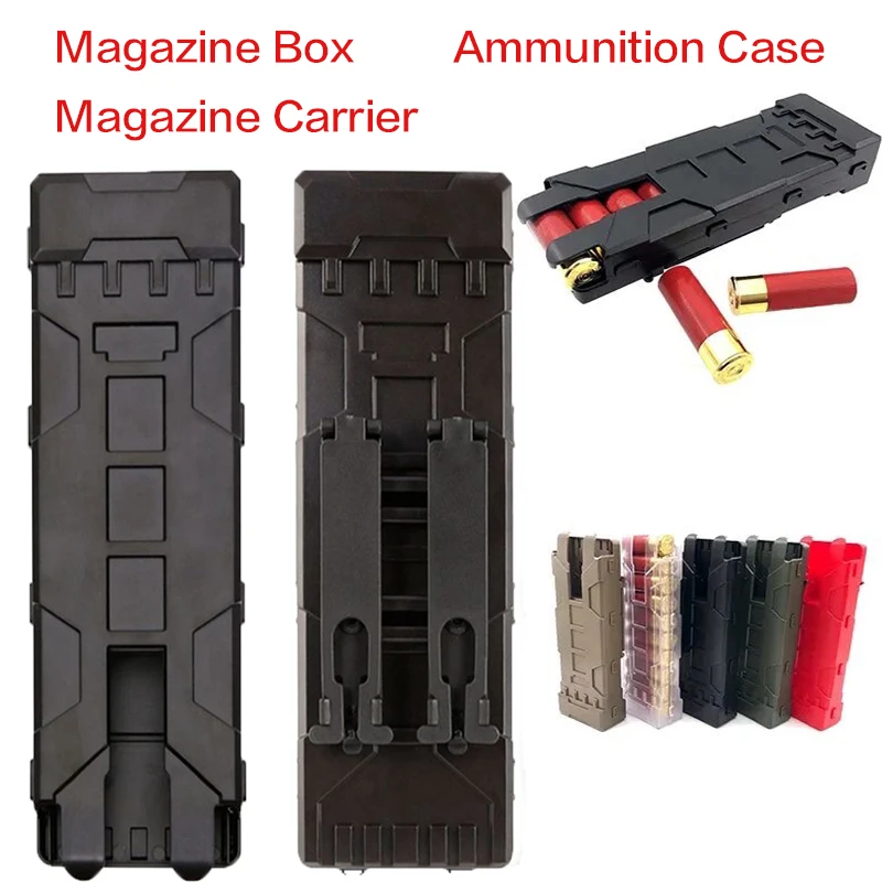 Tactical Molle Magazine Box, Outdoor Hunting Ammunition Case, Bag Reload Shotgun Carrier, 10 Rounds, 12 Caliber