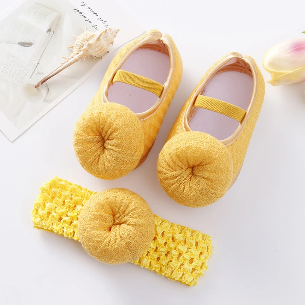 Toddler Baby First Walkers 0-12M Soft Sole Non-Slip Crib Shoes For Girls Newborn Princess Wedding Shoes With Hat Everything