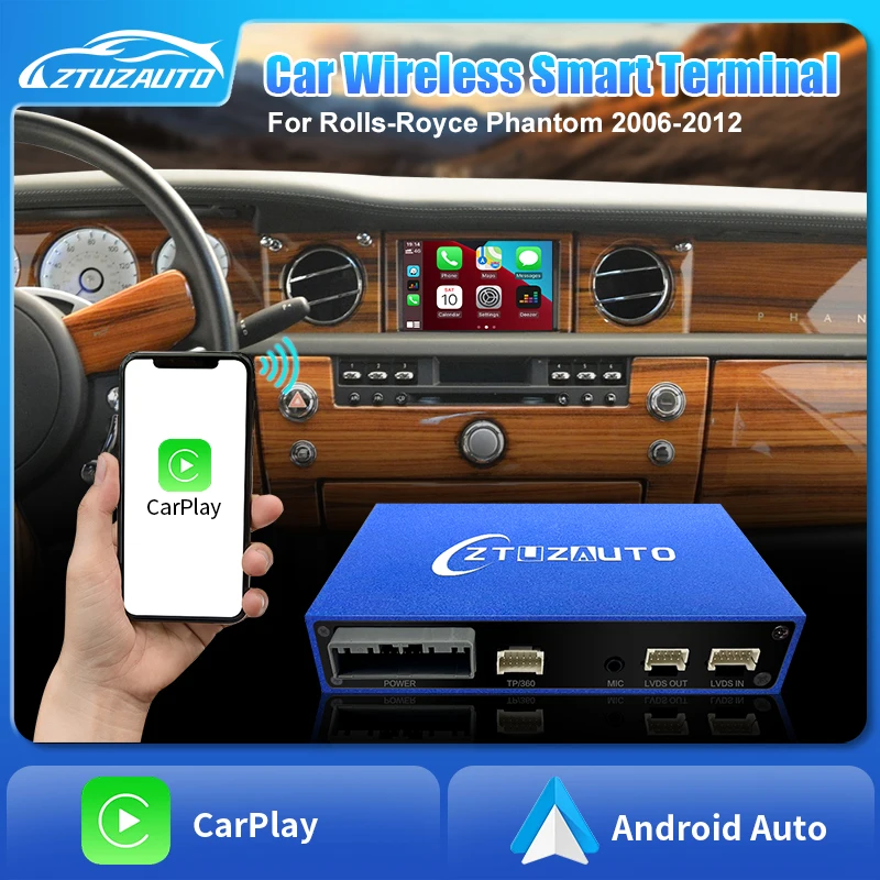 Wireless Carplay For Rolls Royce Phantom CCC 2006-2012 with Android Auto Airplay Car Play Autolink Functions Module Box Camera