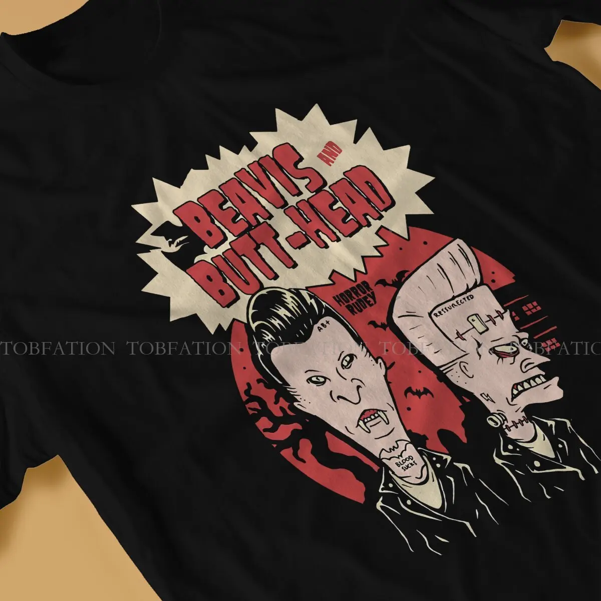 Beavis and Butthead Horror Rudey Halloween 100% Cotton T Shirt Vintage Punk Men\'s Tee Shirt O-Neck Streetwear