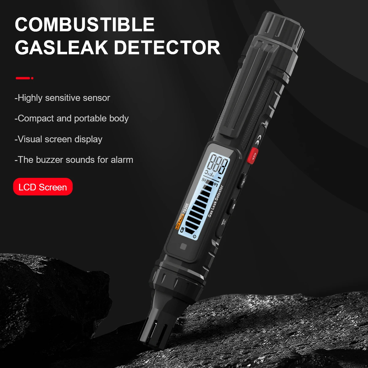 Combustible Gas Detectors Portable Gas Leak Detector Audible Alarm Backlit LCD Screen Gas Sensor Security Inspection Device