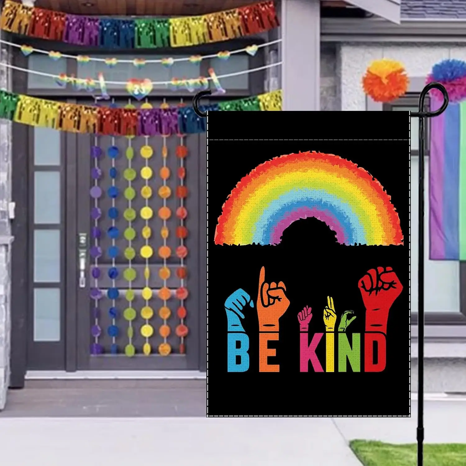 Rainbow Pride Garden Flag Be Kind Small Flags for Outside, 12x18 Inch LGBTQ Parade Gay Pride Lesbian Transgender Bisexual Do MMZ - view 5