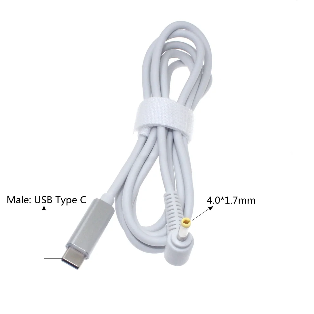 Kabel USB C do ładowania laptopa Złącze zasilacza prądu stałego do Lenovo USB typu C do DC 4,0 x 1,7 mm męska wtyczka Jack Konwerter 20V