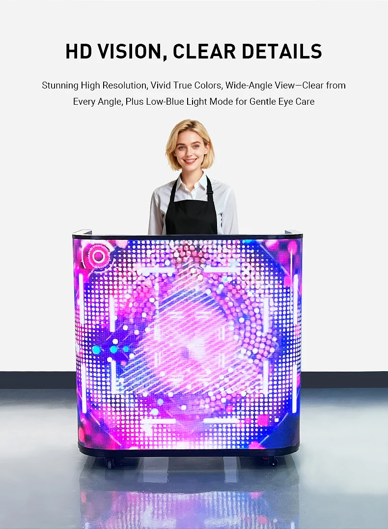 USER Advertising Standing LED Display P1.53/P1.86/P2 Indoor Portable with 1920x640mm Screen 600-800cd Brightness PC Control
