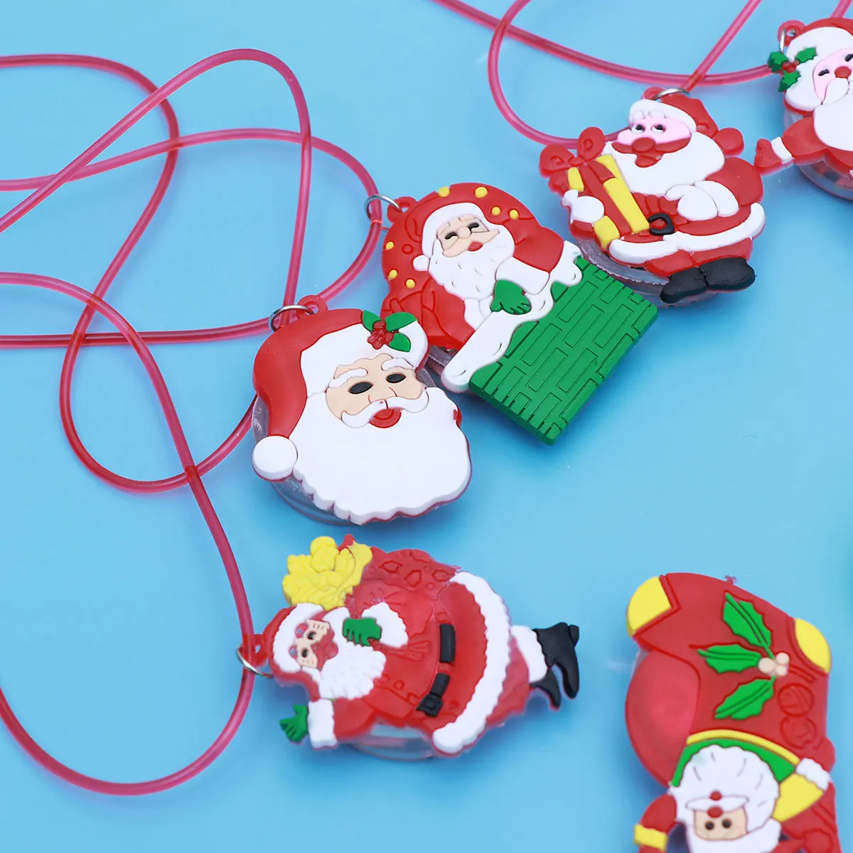 

10Pcs Christmas LED Flash Pendant Rope Necklace Lightweight Personalized Festival Decoration Children's Luminous Party