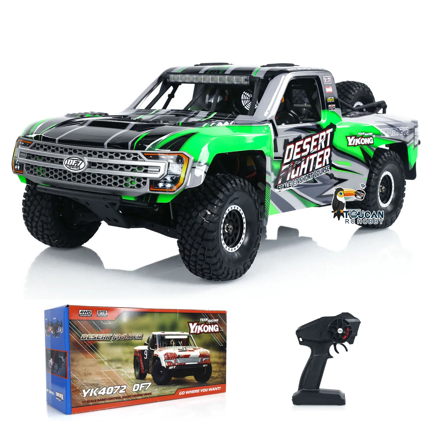 4WD 1/7 DF7 YIKONG RC Crawler V3 Remote Control Desert Car Off-road Vehicles Models with Motor ESC Servo Finished Hobby Toys