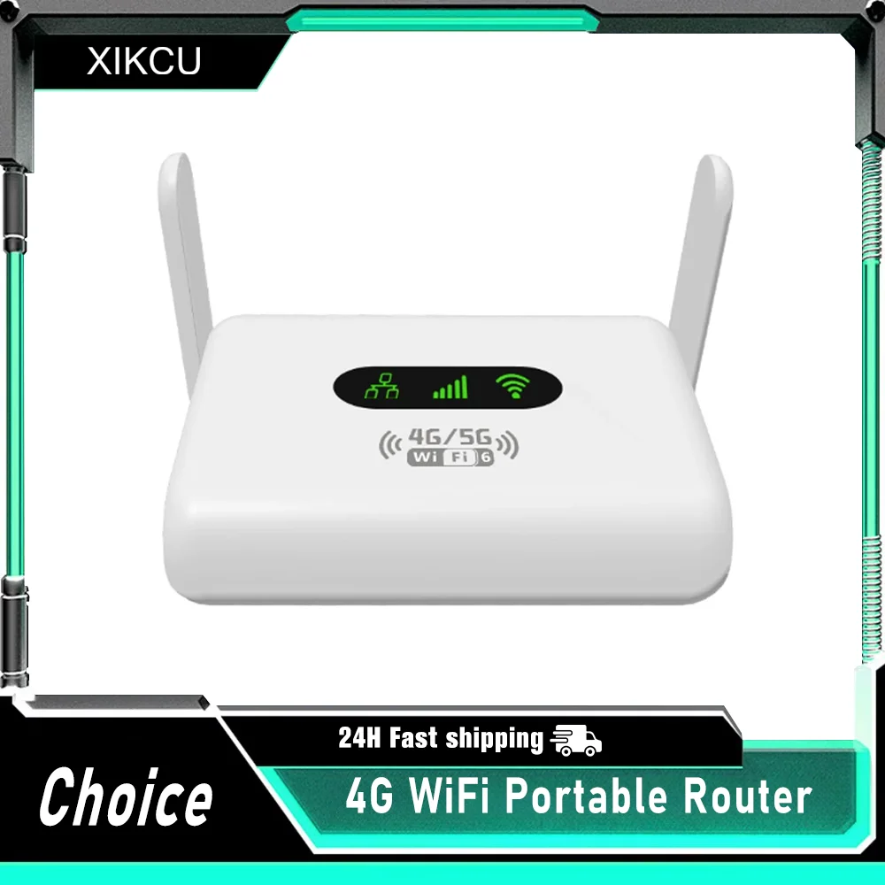 

WiFi6 Router 4G LTE Router 300Mbps Modem 4G WiFi Portable Router Compatible with Non-Contract 5G SIM Cards Plug and Play