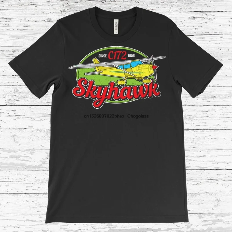 سيسنا سكاي هوك 172 تي شيرت الطيار طائرة خمر الطيران تحلق الطيران المدرسة الحاضر طائرات الطائرات ميكانيكي