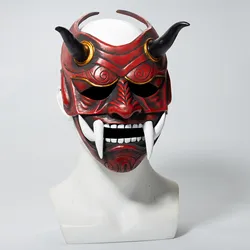 Hannya Demon Mask Japanese Oni Samurai Noh Kabuki Prajna Latex Masks Evil De-Mon Mon-Ster Full Face Mask For Men