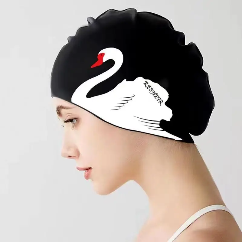 Swimming Cap Silicone Waterproof Swim Cap for Women Adult High Elastic Swimming Cap