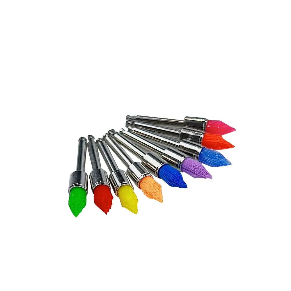 100pcs/Box Dental Prophy Brushes Prophylaxis Brush Polishing Polisher Disposable Pointed Type Mixed Color Brush Head Dentistry