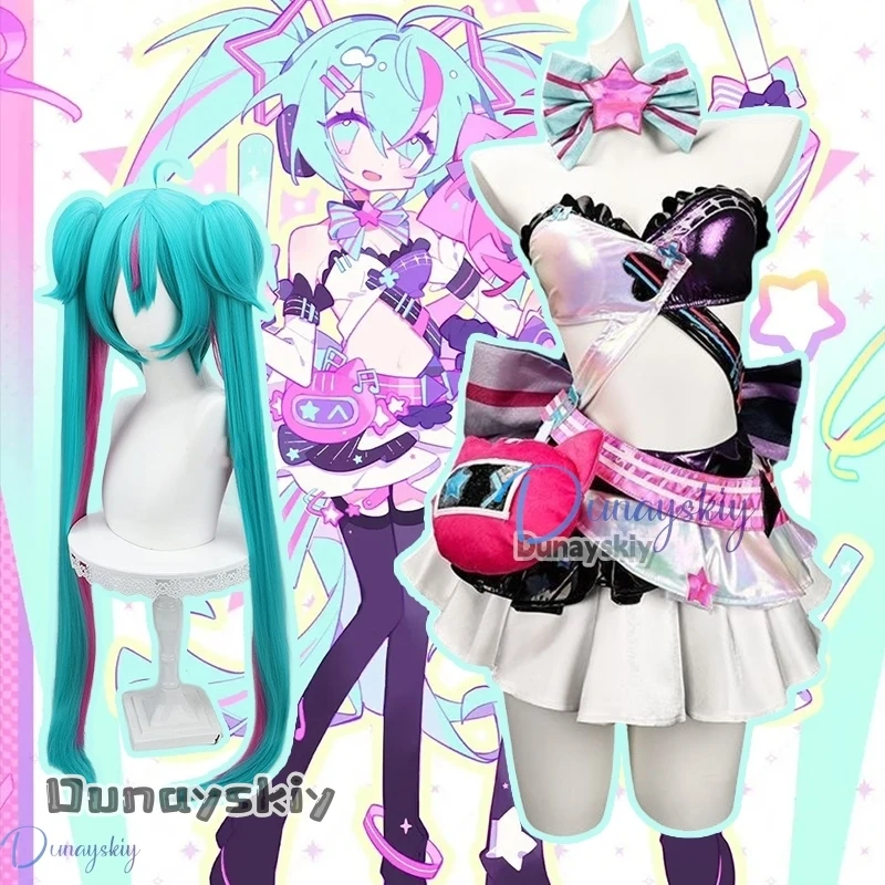 

Anime Snow MIKkkUUU Cosplay Costume S-XL Women Sexy Leather Bar Skirt Suit Bunny Kawaii Uniform Wig Set For Halloween Clothes