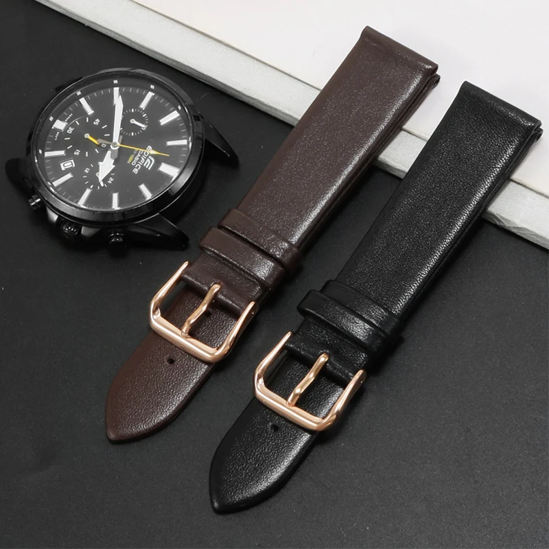 General Brand Leather Watchband With  12/13/14/15/16/171/8/19/20/212/223/24 mm Flat Interface Soft Leather Watch Strap