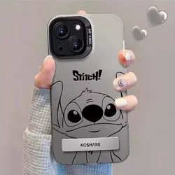 Disney Stitch Big Eye Cute Bracket Phone Case For iPhone 15 14 7 8 Plus 13 12 MINI 11 Pro Max XR XS X Lens Protective Back Cover