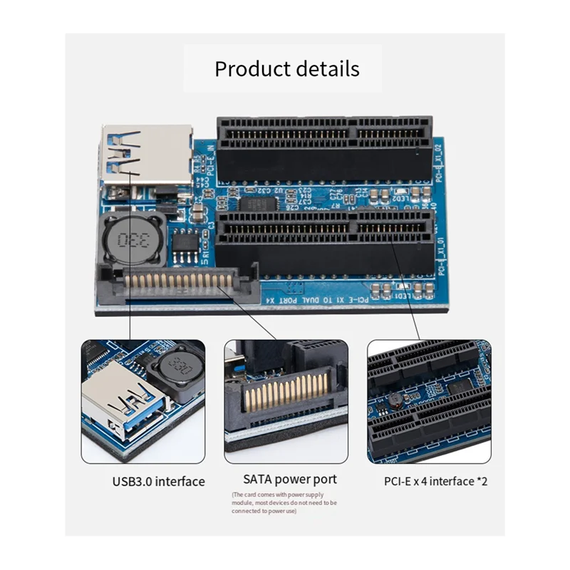 

C9-PCI-E 1X Extension Cable To Pcie Dual Port 4X Adapter Cable NIC Dual Interface 0.6M Extension Cable