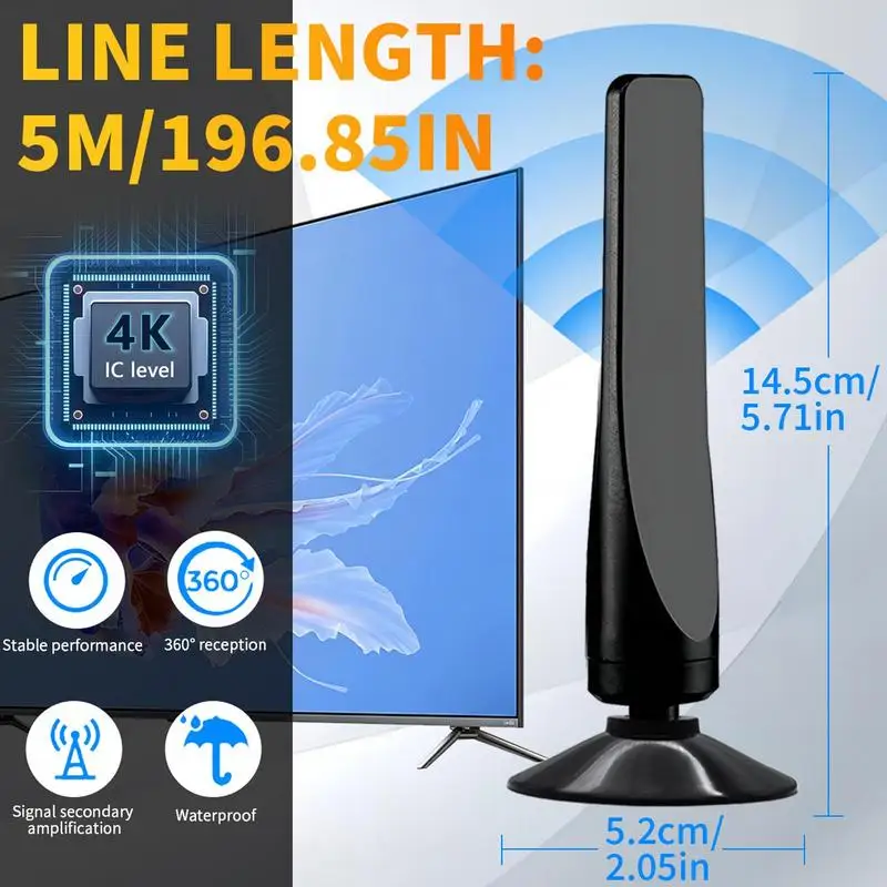 TV용 HD 안테나 실내 디지털 안테나 TV 안테나, 신호 부스터 텔레비전 안테나, 4K 실내 HD 스마트 TV용 HDTV 안테나