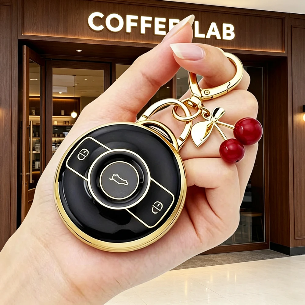 TPU Car Remote Key Case Cover for Mercedes Benz SMART Fortwo 1 BRABUS 1 Benz SMART 2022 2023 Auto Shell Fob Holder Bag