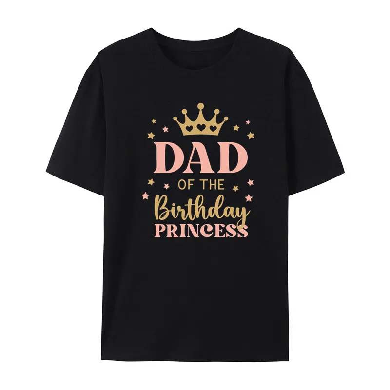 Cute Birthday Princess Dad Mom Family Matching Outfits Father Mother Kids Birthday Party T-shirt Costumes