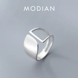Modian Fashion Design Geometric Exquisite Silver Finger Ring For Women Real 925 Sterling Silver Hollow Star Fine Jewelry Bijoux