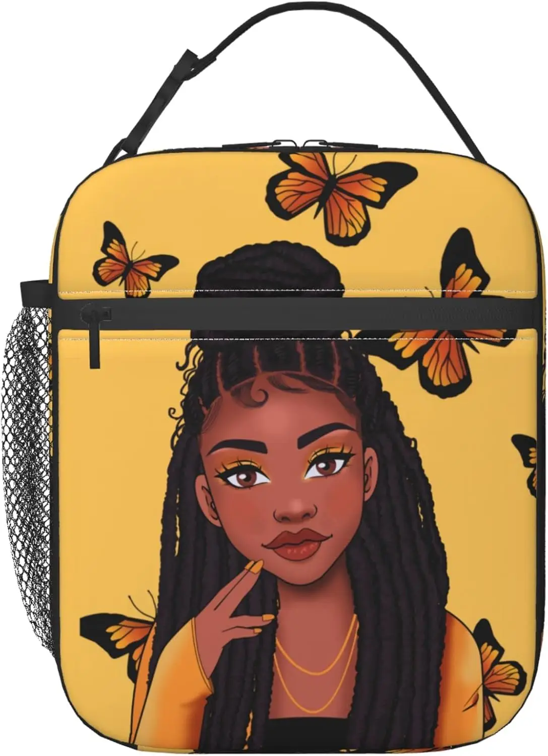 African American Lunch Bag Black Girl Toddler Lunch Box Kids Small Cooler Bag for Teen Girls Teacher Women Work Middle School