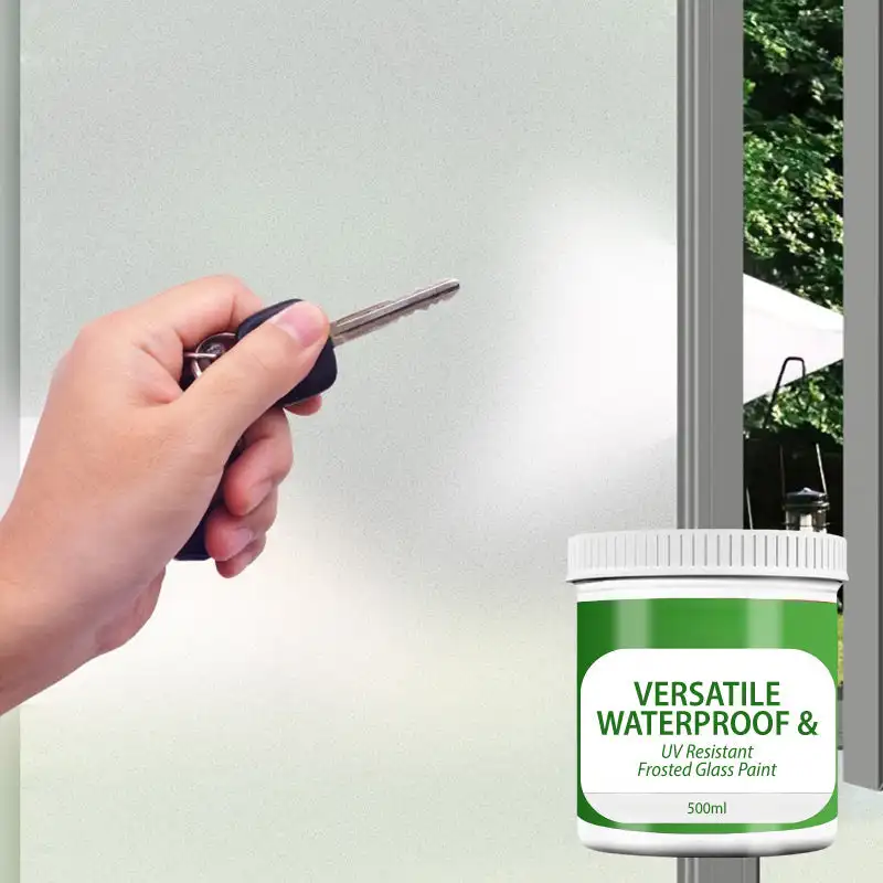 Pintura Efeito Vidro Fosco para Sala de Jantar, Versátil Impermeável e UV Resistente Vidro Revestimento, 500g