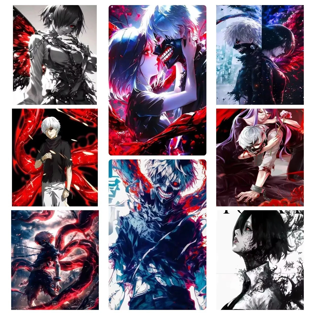 500/1000/1200/2000PCS Horror Style Tokyo Ghoul Jigsaw Puzzle Frameless Vibrant Anime Character Home Decoration Puzzle