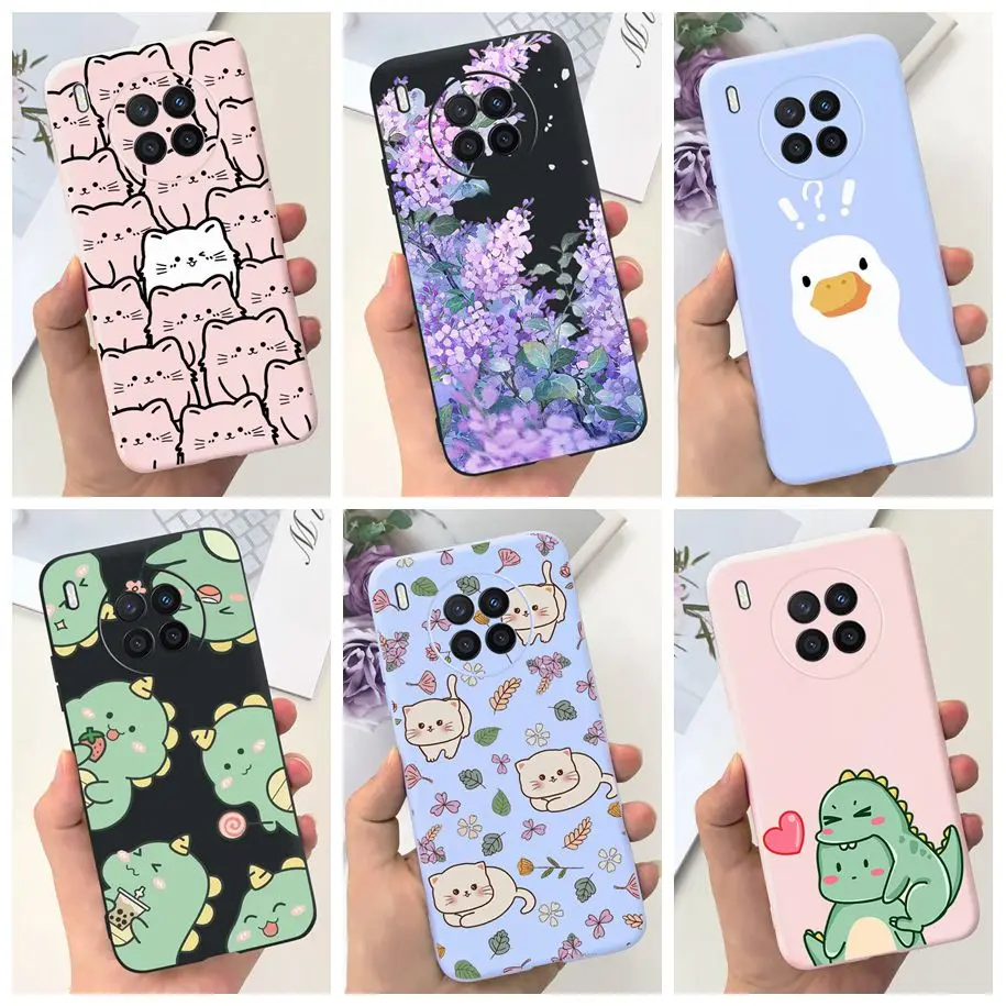 For Honor 50 Lite Case NTN-L22 NTN-LX1 NTN-LX3 Cute Duck Dinosaur Slim Matte Phone Cover For Huawei Nova 8i Nova8i NEN-L22 Coque