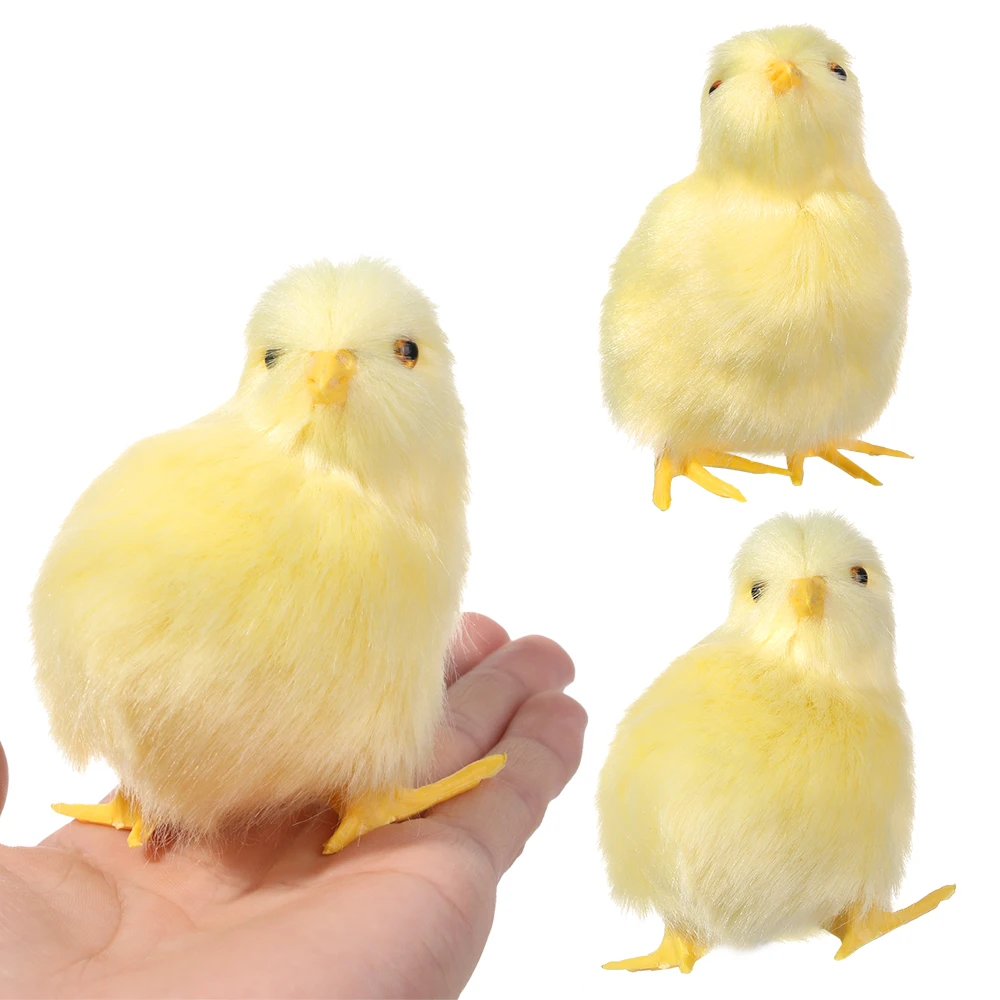 Photography Prop Lovely Doll Home Decoration Kids Toy Simulation Furry Chicken Easter Plush Chick Lifelike Bird