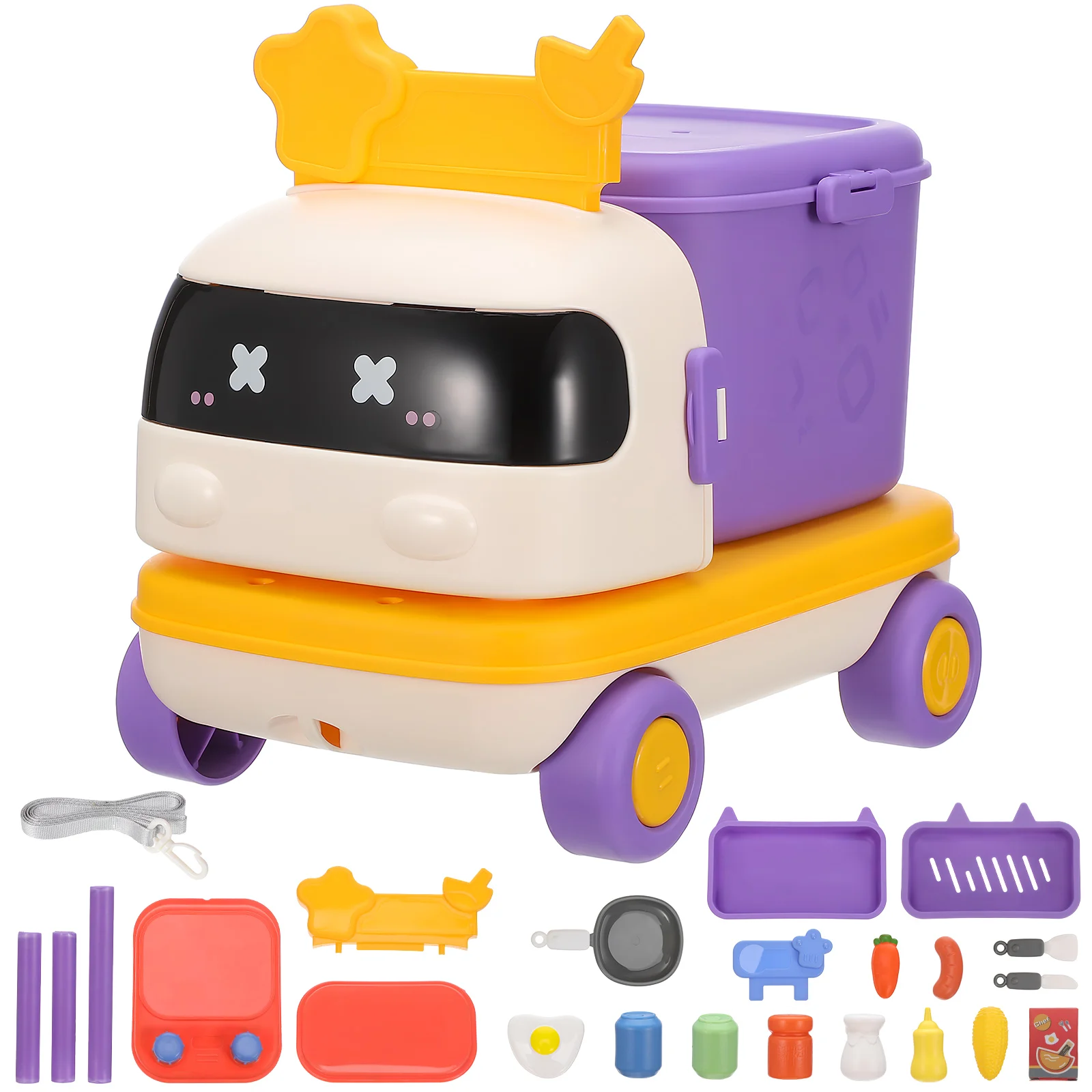 Pretend Kitchen Play Set para criança, Utensílios de cozinha, Acessórios de maquiagem, Brinquedos infantis de plástico, Menina do carro, Crianças